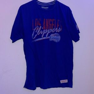 Blue Mitchell and Ness NBA Los Angeles Clippers Basketball T-Shirt y2k